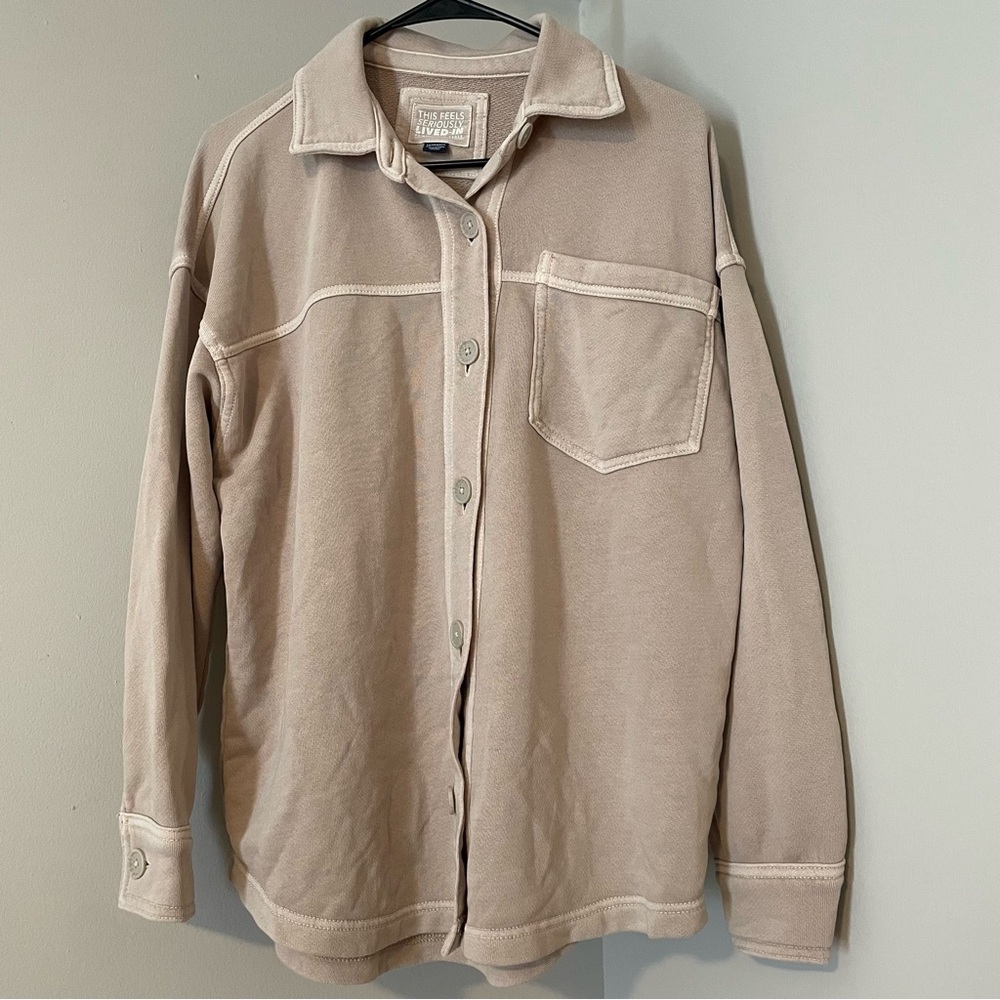 American Eagle Outfitters Tan Shirt Jacket